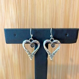 Silvery Carved Dainty Floral Drop Earrings Bohemian Ethnic